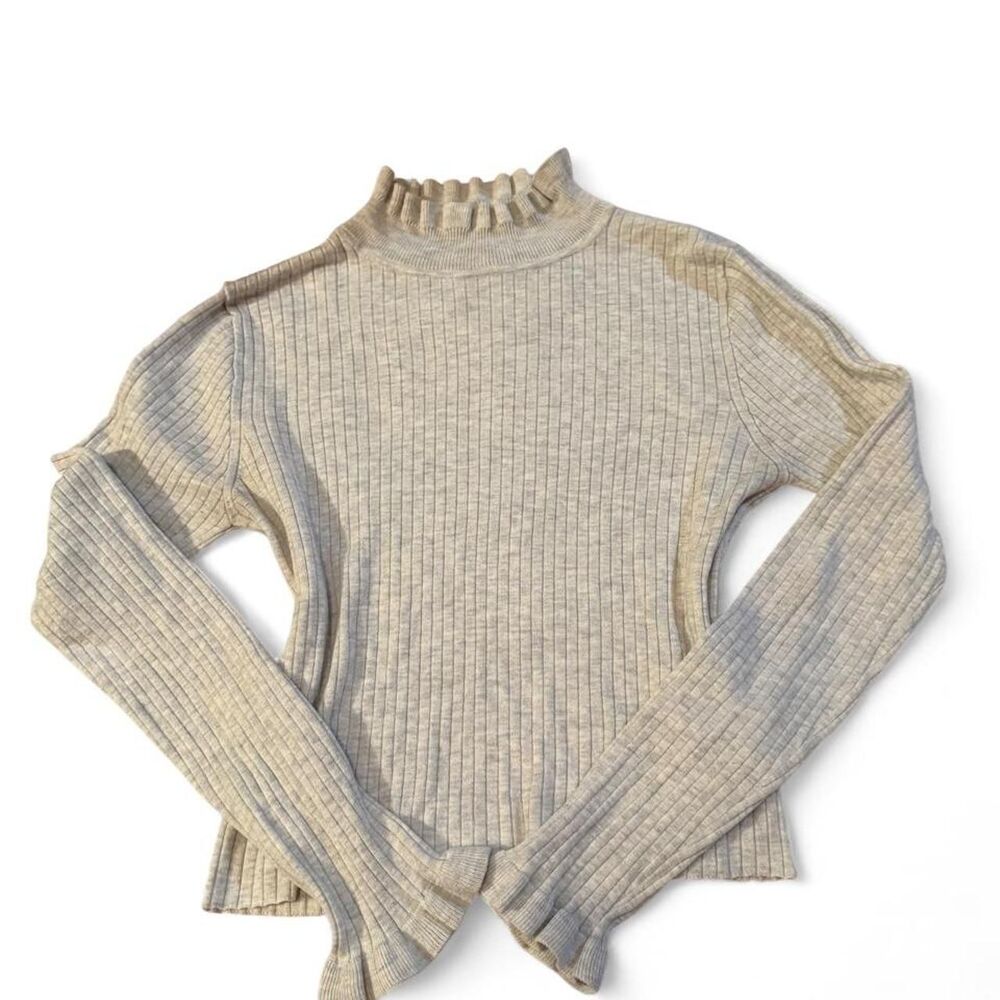 H-m Women's Grey and Cream Jumper
